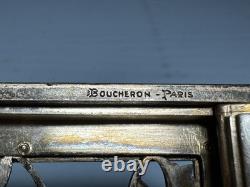 BOUCHERON-PARIS Poudrier Ancien Or Rose, Argent Et Saphirs