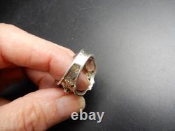 Bague 19e argent vermeil taille 54 beau bijou pierres usure bijou ancien
