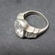 Bague Ancienne Argent Massif & Cristal De Roche