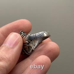 Bague Ancienne En Agate Argent Massif Style Romain