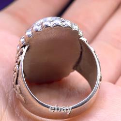 Bague Ancienne En Argent Massif En Taille-douce Roi Romain