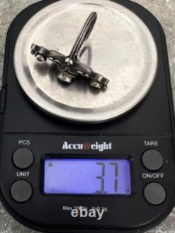 Bague Marquise ancienne ethnique Fin 19e Debut 20e argent massif taille 51,5 FR