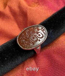 Bague ancienne-argent massif-cornaline