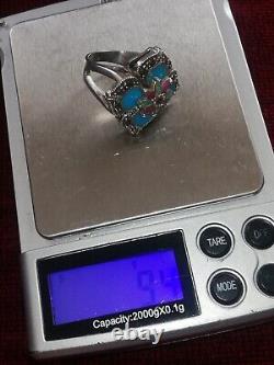 Bague ancienne marcassites, turquoise, rubis, émeraude, silver Ring 925 Créateur