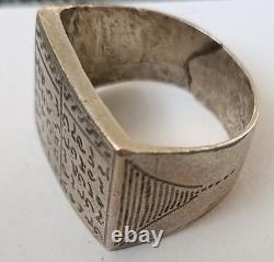 Bague ancienne, talisman, Argent, Unique, carré magique, Afrique