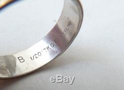 Bague anneau homme ARGENT et OR ancien Art inuit esquimaux silver ring