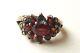 Bague Chevalière Ancienne Argent Massif Et Grenats Art Deco Garnet Silver Ring