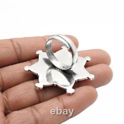 Bande Ancien Coeur Taille Bague 9 925 Argent Massif Handmade Bijoux C94