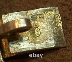 Bel Ancien Bracelet Camee En Argent Massif Doré Vermeil Filigrane