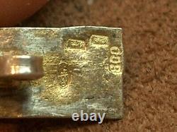 Bel Ancien Bracelet Camee En Argent Massif Doré Vermeil Filigrane