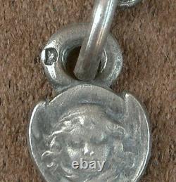 Bel Ancien Chapelet perles ambre naturelle et argent massif Art Nouveau