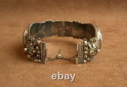 Bel Important Bracelet Ancien Berbere En Argent Massif Poinconné