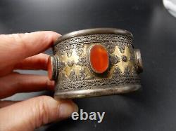 Bel Important Bracelet Manchette Berbere Kabyle Argent Et Laiton Bijou Ancien