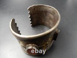 Bel Important Bracelet Manchette Berbere Kabyle Argent Et Laiton Bijou Ancien