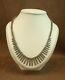 Bel Important Collier Draperie Ancien En Argent Massif Art Deco Moderniste