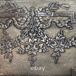 Bel ancien etui a cigarettes boite porte argent massif minerve epok 1900 st LXVI