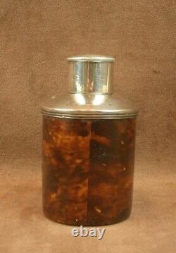 Belle Grande Flasque A Alcool Whisky Ancienne En Argent Massif