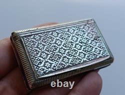 Boîte Tabatière Argent Massif Antique Silver Snuff Box Export France 19e ancien