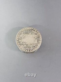 Boite ancienne pilulier Art Islamic XIX Algerie Mahmoud II 1823 Argent massif