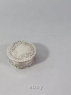 Boite ancienne pilulier Art Islamic XIX Algerie Mahmoud II 1823 Argent massif