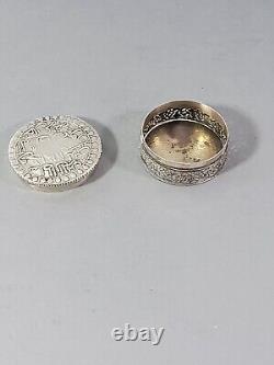 Boite ancienne pilulier Art Islamic XIX Algerie Mahmoud II 1823 Argent massif
