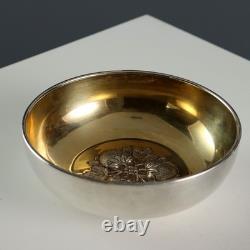 Bol Ancien Argent Vermeil Décorations Italie XXe Siècle Original