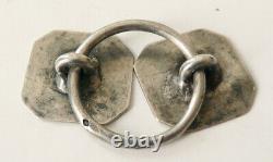 Boucle de cape manteau en ARGENT bijou ancien 18e siècle silver buckle bouton