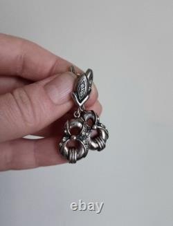 Boucles d'oreilles anciennes argent 925