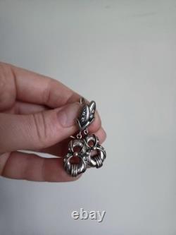 Boucles d'oreilles anciennes argent 925