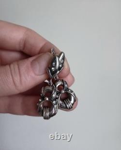 Boucles d'oreilles anciennes argent 925
