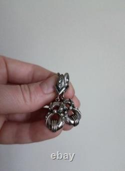 Boucles d'oreilles anciennes argent 925