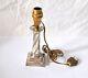 Bougeoir Ancien Pied Lampe Argent Massif Orfèvre A. Manz Suisse Charançon 21cm