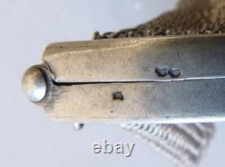 Bourse aumonière cote maille argent massif silver bag Ancien 19e siècle 68gr