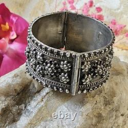 Bracelet Ancien Argent Égypte 60x52mm Largeur 32mm 74,8g Poinçons
