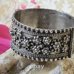 Bracelet Ancien Argent Égypte 60x52mm Largeur 32mm 74,8g Poinçons