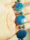 Bracelet Ancien Pierre Bleue Argent Massif Antique Silver Blue Stone Bracelet