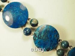 Bracelet Ancien Pierre Bleue Argent Massif Antique Silver Blue Stone Bracelet