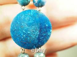 Bracelet Ancien Pierre Bleue Argent Massif Antique Silver Blue Stone Bracelet