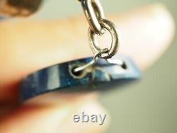Bracelet Ancien Pierre Bleue Argent Massif Antique Silver Blue Stone Bracelet