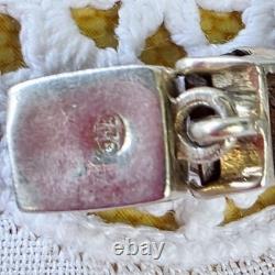 Bracelet Ancien d'Inspiration Art Déco / Artisan en Argent 925 et Grenats