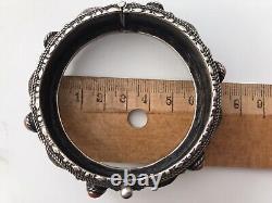 Bracelet Argent Massif Corail Ethnique Art Déco Vintage Ancien