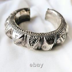 Bracelet Bédouin Ancien Argent Massif À Grelots Kévin Oman 71g Vers 1900