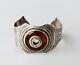 Bracelet En Argent Massif Marocain Fait Main, Sculpté Touareg Ancien Cornaline