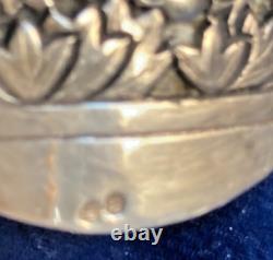 Bracelet Indochine ancien XX s. Poinçonné argent massif motifs nature et récolte