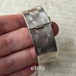 Bracelet Jonc Ancien Argent Massif 835 Guilloché 1900 Allemand / Pforzheim RL