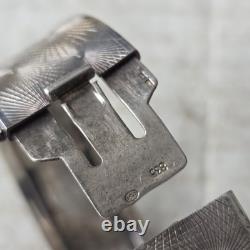 Bracelet Jonc Ancien Argent Massif 835 Guilloché 1900 Allemand / Pforzheim RL