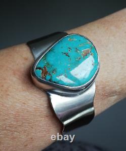 Bracelet Navajo ancien en argent Massif Silver 925 Jonc créateur turquoise
