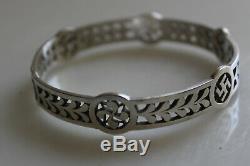 Bracelet ancien argent massif Basque Swastika / Sterling silver bracelet
