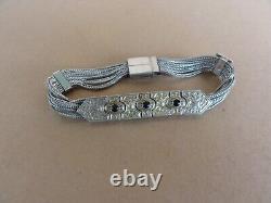 Bracelet ancien argent massif vermeil or