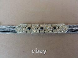 Bracelet ancien argent massif vermeil or